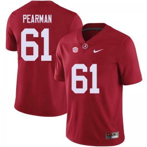 Men Alex Pearman Red Alabama Crimson Tide Football #61 Jersey 862308-393