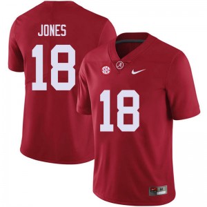 Men Austin Jones Red University of Alabama Football #18 Jersey 493370-425