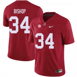 Men Brandon Bishop Red Bama Football #34 Jersey 386057-555