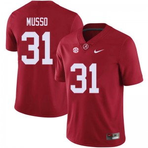 Men Bryce Musso Red Alabama Football #31 Jersey 440695-676