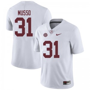 Men Bryce Musso White Alabama Football #31 Jersey 485344-911