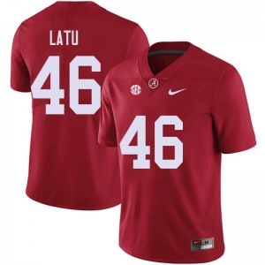 Men Cameron Latu Red Bama Football #46 Jersey 540439-902
