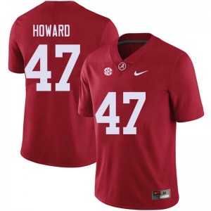 Men Chris Howard Red University of Alabama Football #47 Jersey 349585-709
