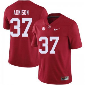 Men Dalton Adkison Red Bama Football #37 Jersey 378690-745