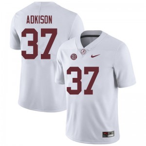 Men Dalton Adkison White Bama Football #37 Jersey 710919-729
