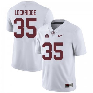 Men De'Marquise Lockridge White University of Alabama Football #35 Jersey 309216-149