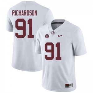 Men Galen Richardson White Bama Football #91 Jersey 337952-361