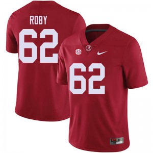 Men Jackson Roby Red University of Alabama Football #62 Jersey 172109-446