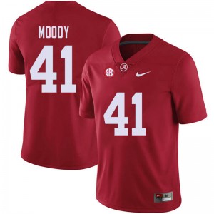 Men Jaylen Moody Red Bama Football #41 Jersey 485492-542