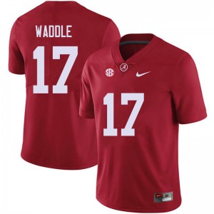 Men Jaylen Waddle Red University of Alabama Football #17 Jersey 843076-137