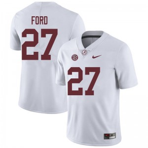 Men Jerome Ford White University of Alabama Football #27 Jersey 311161-978