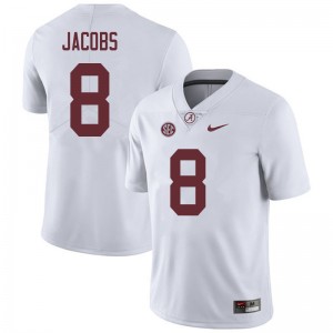 Men Josh Jacobs White Bama Football #8 Jersey 120672-796