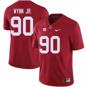 Men Stephon Wynn Jr. Red Alabama Crimson Tide Football #90 Jersey 108084-468
