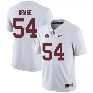 Men Trae Drake White Bama Football #54 Jersey 457694-622