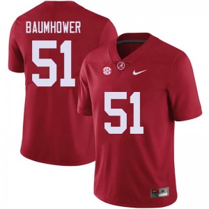 Men Wes Baumhower Red Alabama Crimson Tide Football #51 Jersey 234885-245