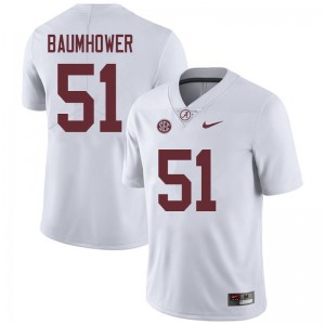 Men Wes Baumhower White University of Alabama Football #51 Jersey 642099-618