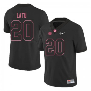 Men Cameron Latu Blackout Alabama Crimson Tide Football #20 Jersey 839926-272
