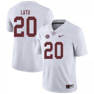 Men Cameron Latu White Bama Football #20 Jersey 138409-807