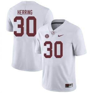 Men Chris Herring White Bama Football #30 Jersey 267133-625