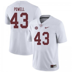 Men Daniel Powell White Alabama Football #43 Jersey 650316-132