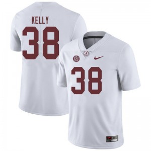 Men Sean Kelly White University of Alabama Football #38 Jersey 199059-555