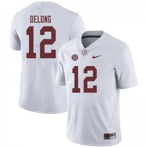 Men Skyler DeLong White University of Alabama Football #12 Jersey 904309-450