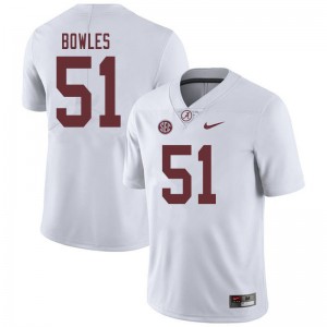 Men Tanner Bowles White Alabama Crimson Tide Football #51 Jersey 747542-150