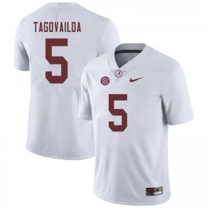 Men Taulia Tagovailoa White Alabama Football #5 Jersey 179737-311