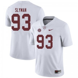 Men Tripp Slyman White Bama Football #93 Jersey 151442-426
