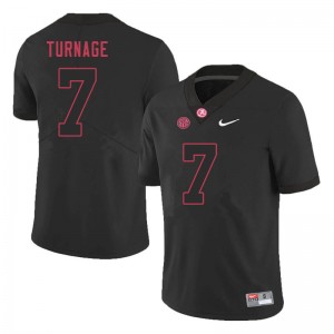 Men Brandon Turnage Black Alabama Football #7 Jersey 139073-186