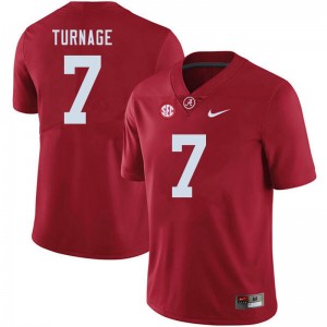 Men Brandon Turnage Crimson Bama Football #7 Jersey 984387-207