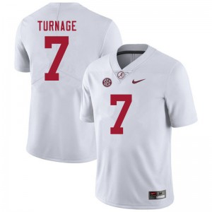 Men Brandon Turnage White Alabama Football #7 Jersey 241906-536