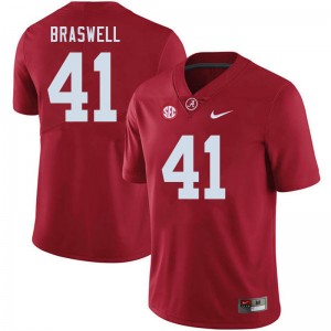 Men Chris Braswell Crimson Bama Football #41 Jersey 958521-619