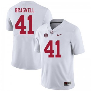 Men Chris Braswell White Alabama Football #41 Jersey 764494-513