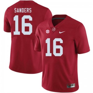 Men Drew Sanders Crimson Bama Football #16 Jersey 428728-875