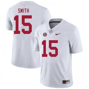 Men Eddie Smith White University of Alabama Football #15 Jersey 672739-392