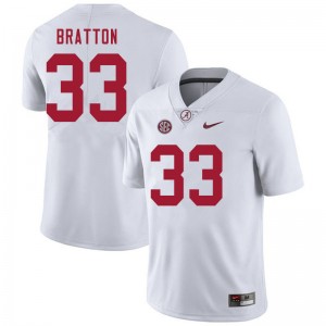 Men Jackson Bratton White Alabama Crimson Tide Football #33 Jersey 385670-469