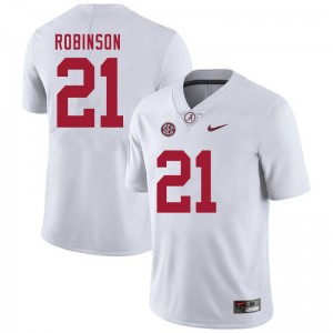 Men Jahquez Robinson White Alabama Football #21 Jersey 151543-736
