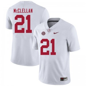 Men Jase McClellan White University of Alabama Football #21 Jersey 860582-458
