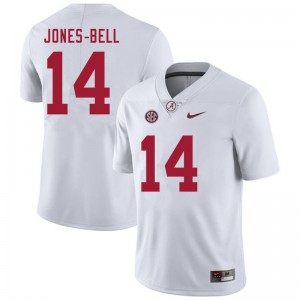 Men Thaiu Jones-Bell White Alabama Crimson Tide Football #14 Jersey 282061-500