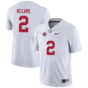 Men DeMarcco Hellams White Alabama Crimson Tide Football #2 Jersey 718868-723