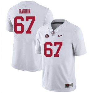 Men Donovan Hardin White University of Alabama Football #67 Jersey 967188-429