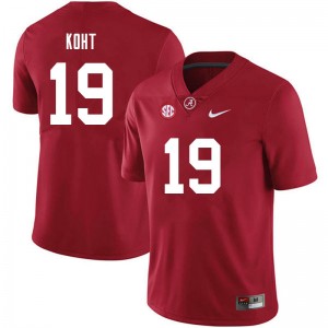 Men Keanu Koht Crimson Bama Football #19 Jersey 143837-388