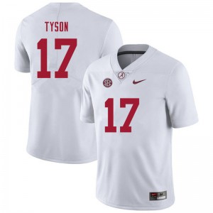 Men Paul Tyson White University of Alabama Football #17 Jersey 218727-100