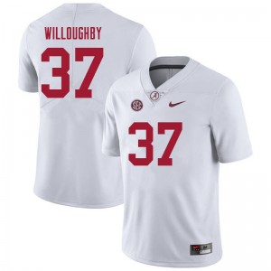 Men Sam Willoughby White University of Alabama Football #37 Jersey 746918-255