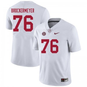 Men Tommy Brockermeyer White University of Alabama Football #76 Jersey 848476-715