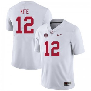 Men Antonio Kite White University of Alabama Football #12 Jersey 543966-147