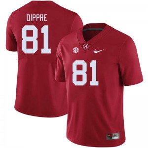Men CJ Dippre Crimson University of Alabama Football #81 Jersey 782536-433