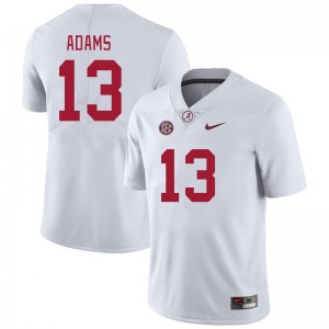Men Cole Adams White University of Alabama Football #13 Jersey 961371-187