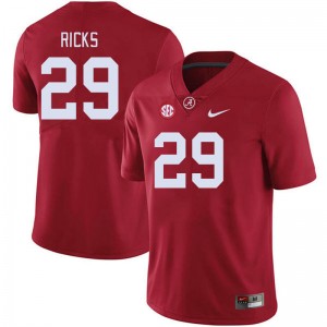 Men Dezz Ricks Crimson Alabama Crimson Tide Football #29 Jersey 124015-725